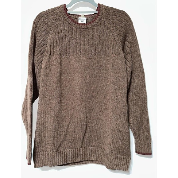 Columbia Brown Pullover Crewneck Long Sleeve Mens‎ Sweater Size L - Picture 1 of 3